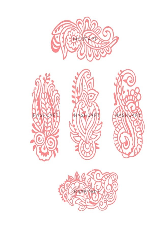 TWOGRAMS Wood Block Print Stamps - Wooden Blocks for Block Printing Stamp Set for Henna Fabric Textile Paper Clay Pottery | Set of 5 | TwoGrams - Image 3