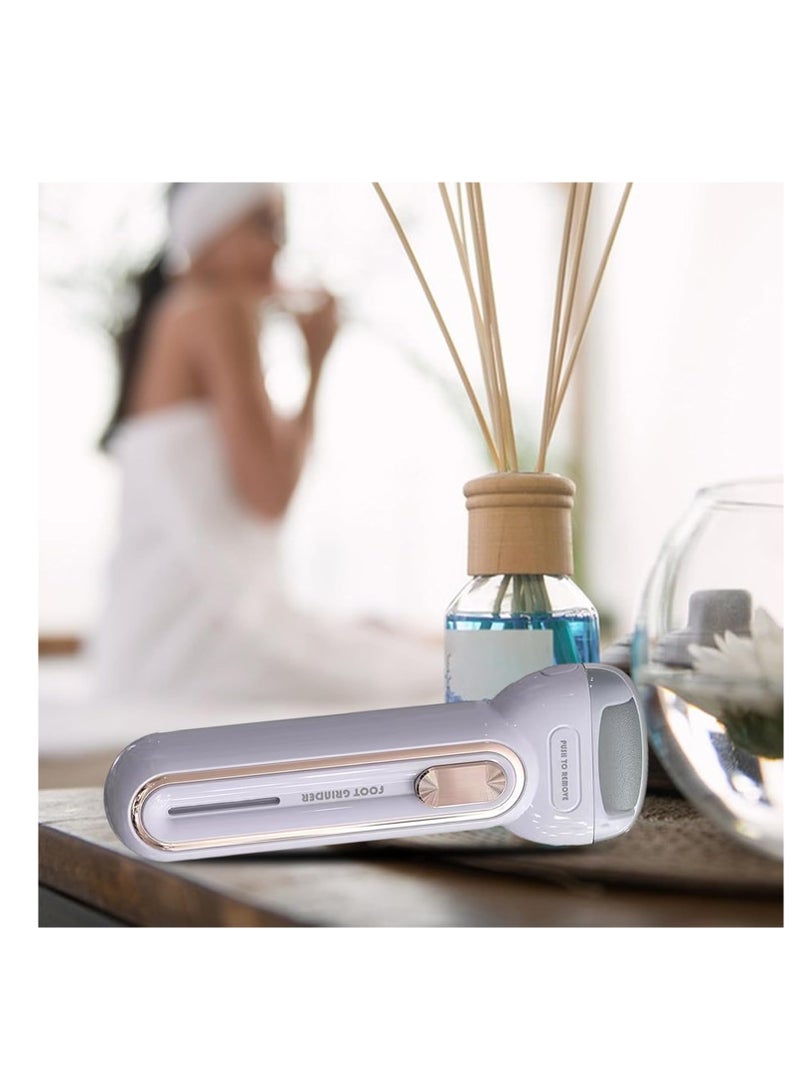 SYOSI Purple Electric Feet Callus Remover - Portable USB Rechargeable Foot File Pedicure Tool with 3 Grinding Heads, Ideal for Dead Skin and Hard Calluses - Image 3