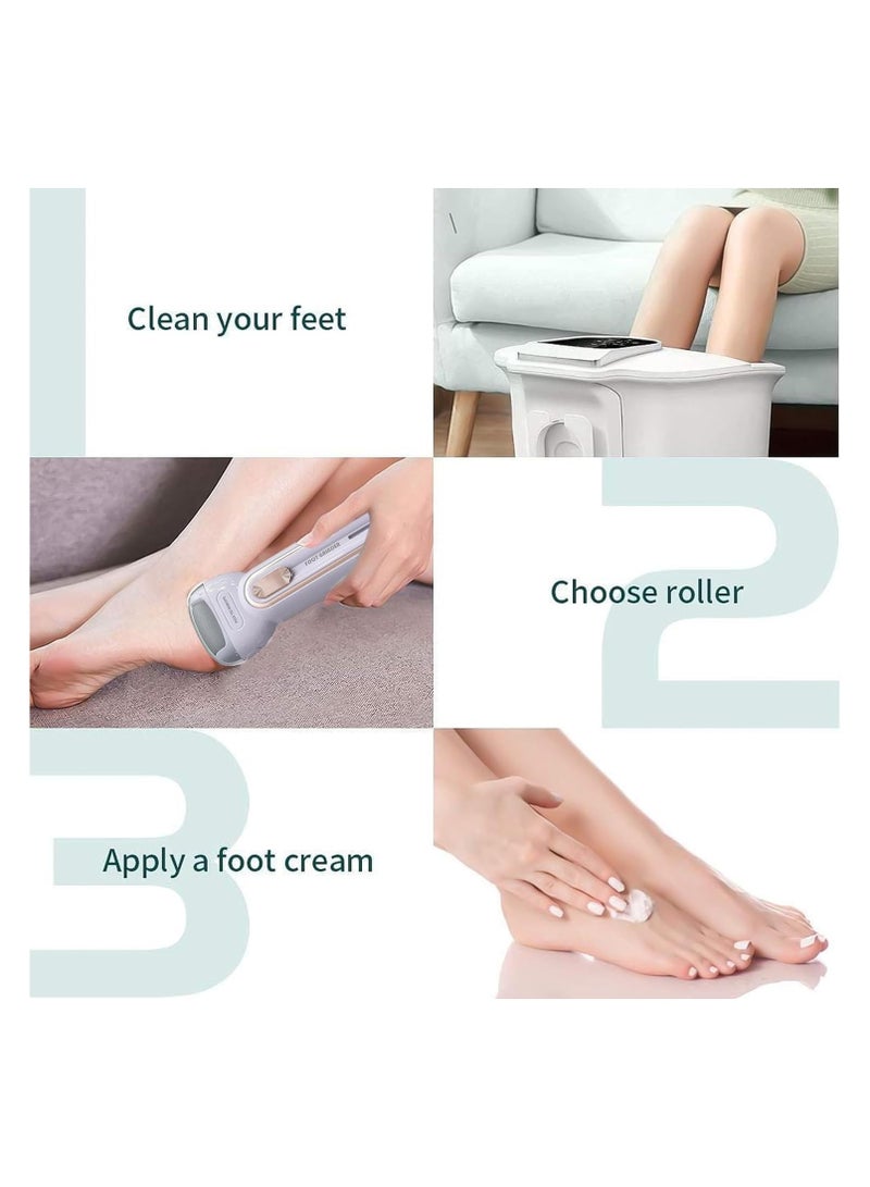 SYOSI Purple Electric Feet Callus Remover - Portable USB Rechargeable Foot File Pedicure Tool with 3 Grinding Heads, Ideal for Dead Skin and Hard Calluses - Image 4
