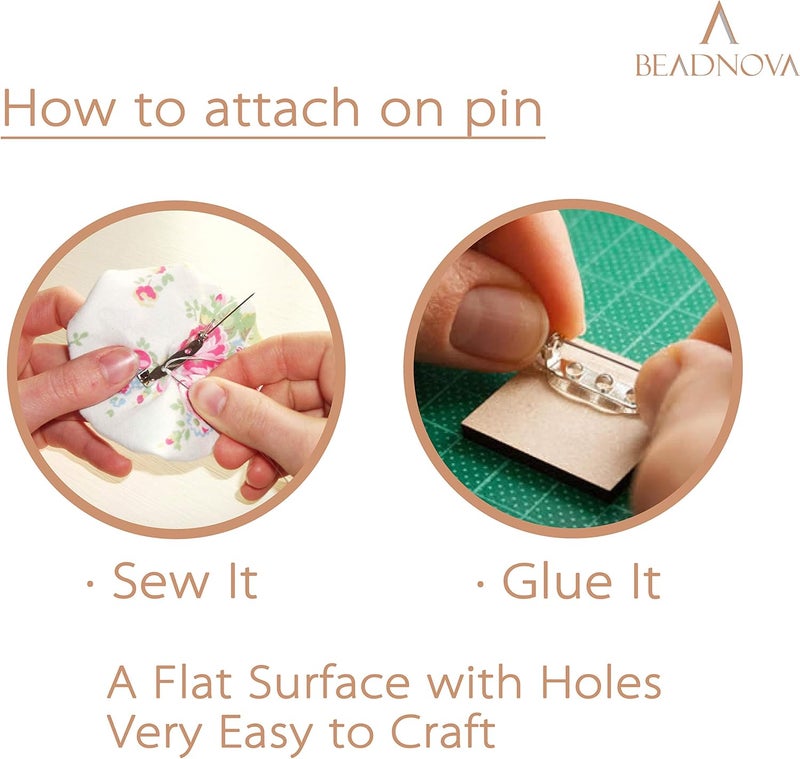 BEADNOVA Brooch Pin Backs Bar Pin Back Clasp Silver Tone Brooch Pinbacks with Safety Locking for Craft Name Badge 36pcs - Image 3