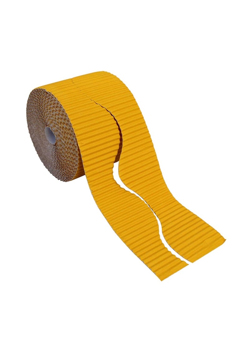 Terabyte Corrugated Display Borders for School Classroom Decorations,Black Border Rolls for Displays Border Rolls Corrugated Backing Paper for Wall Displays School (Width 10cm x  Length 15cm) Yellow Color - Image 1