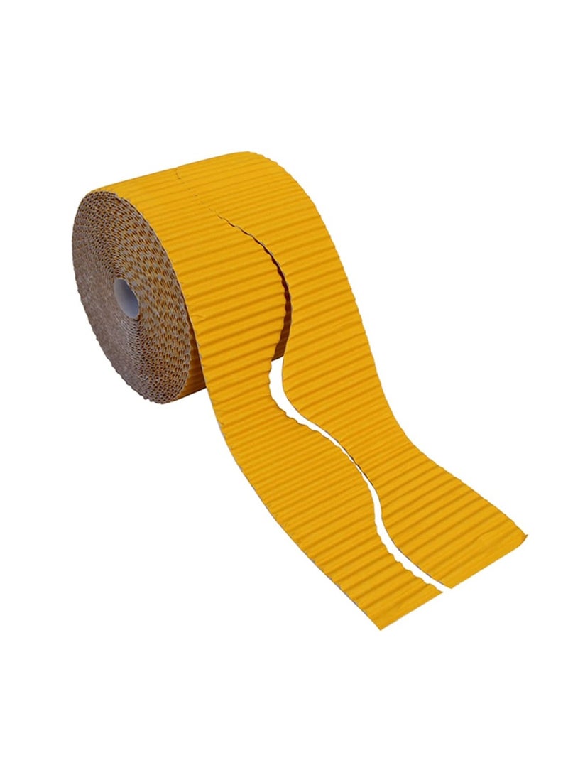Terabyte Corrugated Display Borders for School Classroom Decorations,Black Border Rolls for Displays Border Rolls Corrugated Backing Paper for Wall Displays School (Width 10cm x  Length 15cm) Yellow Color - Image 2
