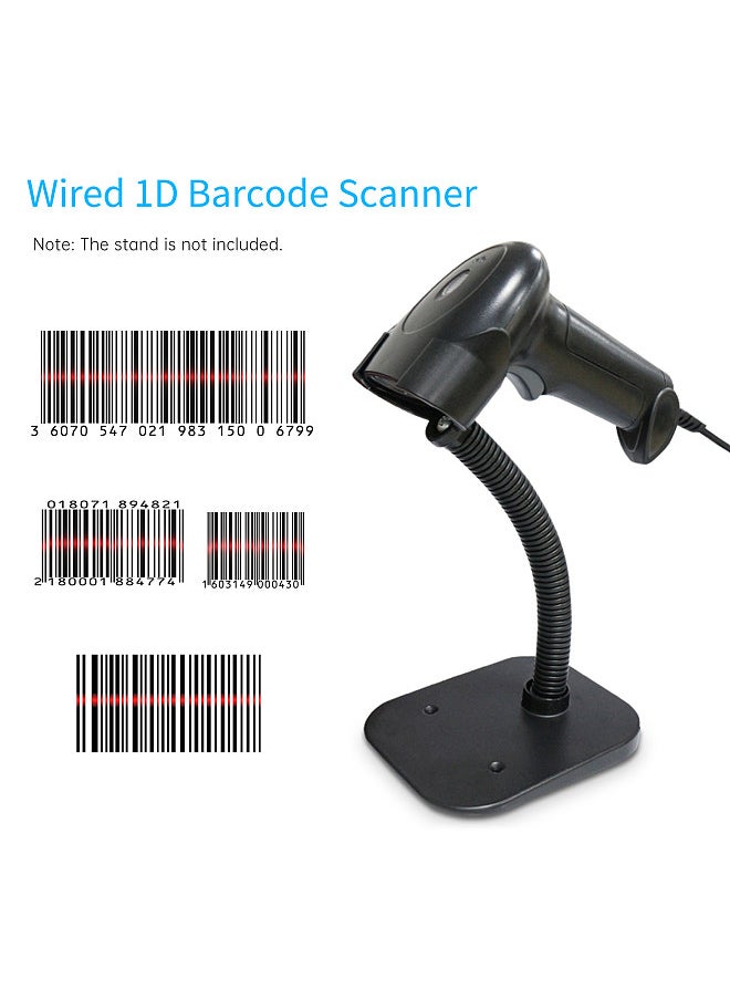 Bisofice - USB Barcode Scanner 1D Handheld Wired Bar Code Reader Support Paper Code Compatible with Windows Android Linux System for Supermarket Library Book Shop Logistics Retail Warehouse - Image 1