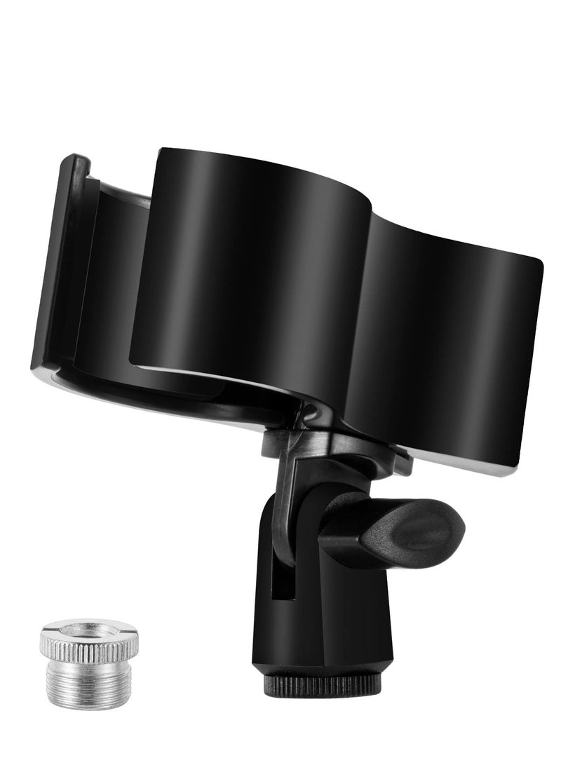 Excefore Upgraded Microphone Clip, Adjustable Mic Holder for Microphones, Universal Microphone Clip Holder, with Outer Diameter Between 32mm and 60mm, with 5/8" Male to 3/8" Female Screw Adapter  - Image 1
