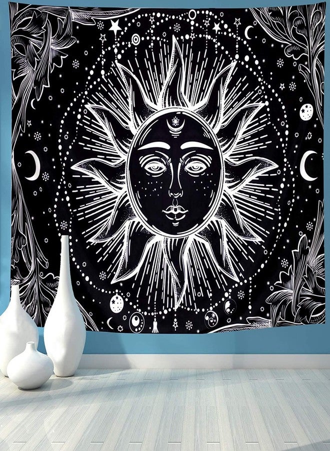 NOKHWAL Tapestry Wall Hanging Moon Sun Tarot Tapestry Handmade Printed Design Cotton Wall Hanging Tapestry Wall Décor Tapestry Poster (A, 84x54 Inches) - Image 2