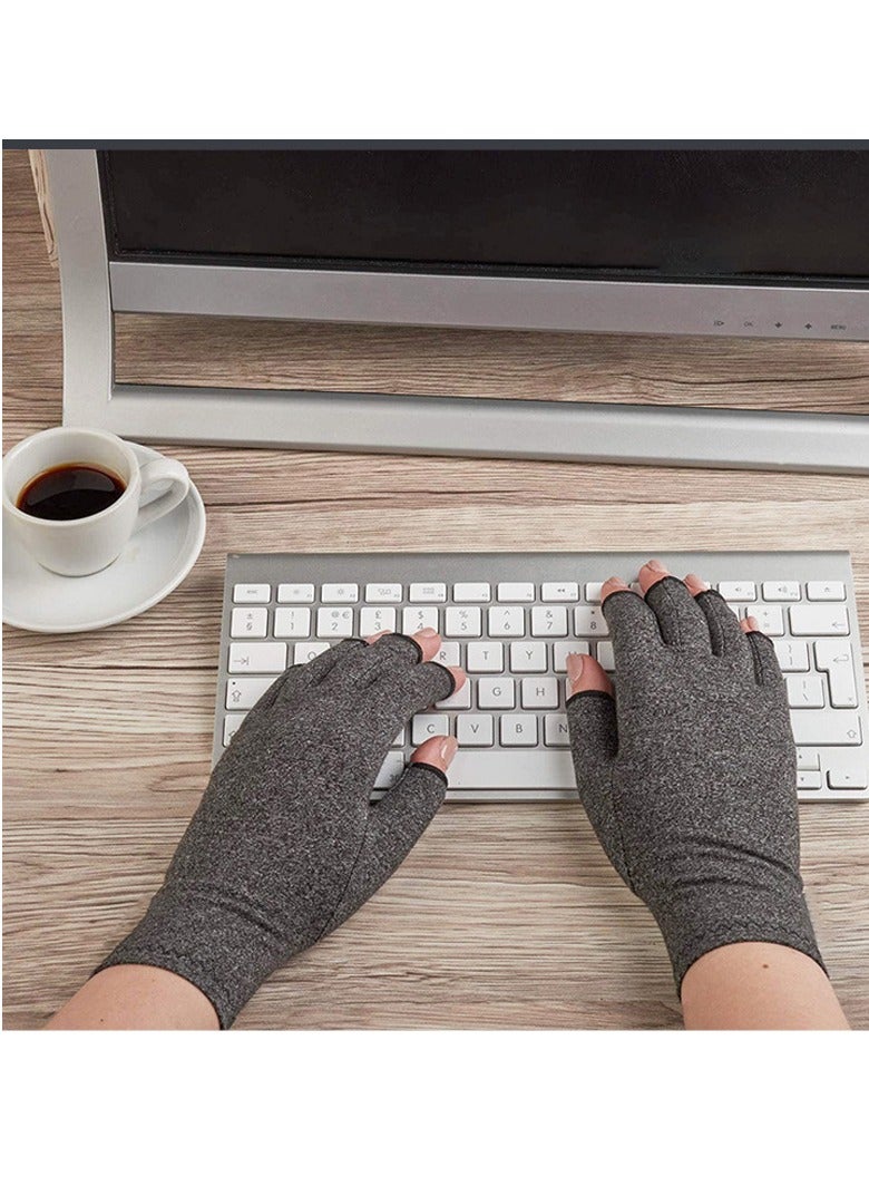 Generic Arthritis Compression Gloves for Women & Men for Arthritis Hand Pain Relief, Half-Finger Cycling Gloves Compression Gloves(Glue dispensing style,M)  - Image 4