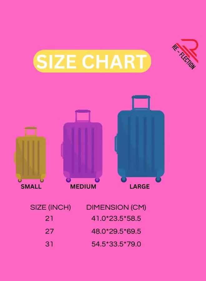 Reflection REFLECTION Hard Luggage, Trolley Bag with PP Plastic Body with Soft 3 Level Adjustable Handle, Pink, 69 cm