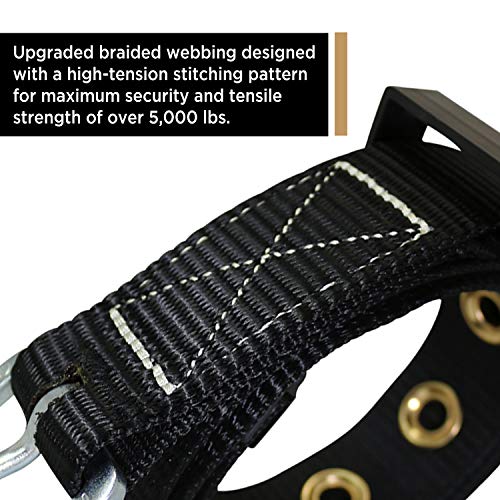 AFP Tongue Buckle Body Belt, Heavy-Duty Tool Belt for Pouches, Work Belt, PPE for Safety Harness, Work Positioning, Construction, Fall-Protection, Carpenters (OSHA/ANSI rated) 1.75’’W, Black (Large) - Image 4