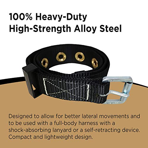 AFP Tongue Buckle Body Belt, Heavy-Duty Tool Belt for Pouches, Work Belt, PPE for Safety Harness, Work Positioning, Construction, Fall-Protection, Carpenters (OSHA/ANSI rated) 1.75’’W, Black (Large) - Image 3