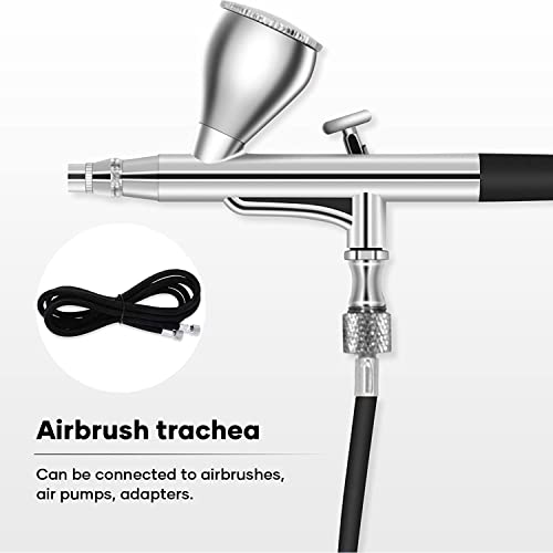 JOYABEST Badger, Paasche, Iwata, Master Airbrush Compatible Nylon Braided Air Hose - 1.8m/6ft, 1/8"BSP - 1/8" & 1/4" Adaptor Kit with Male & Female Hose Connection - Image 5
