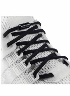 Elastic No Tie Shoe Laces For Adults,Kids,Elderly,System With Laces(2 Pairs), 02-black, X-Large