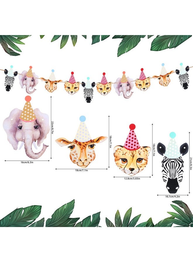 Epakh لافتة حيوانات الحفلة إيباهك 2 قطعة - لافتة عيد ميلاد سعيدة - زينة حيوانات الغابة لاحتفالات الأطفال في الغابة - Image 2