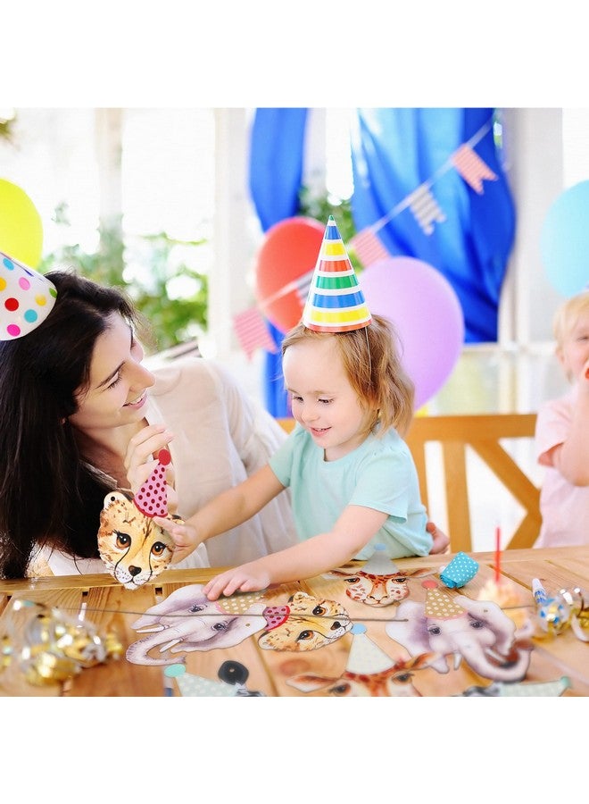 Epakh لافتة حيوانات الحفلة إيباهك 2 قطعة - لافتة عيد ميلاد سعيدة - زينة حيوانات الغابة لاحتفالات الأطفال في الغابة - Image 4