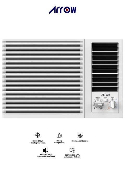 17,200 BTU Window Air Conditioner, Cooling Only, Mechanical Controls, White Color | Model Name: RO-18WHC