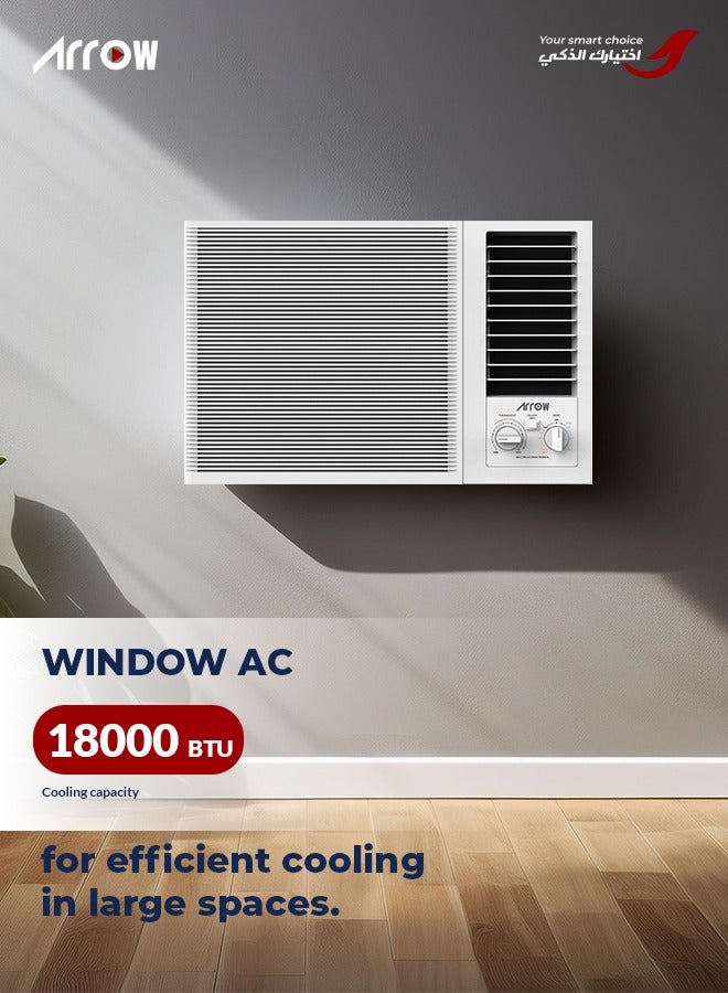 17,200 BTU Window Air Conditioner, Cooling Only, Mechanical Controls, White Color | Model Name: RO-18WHC