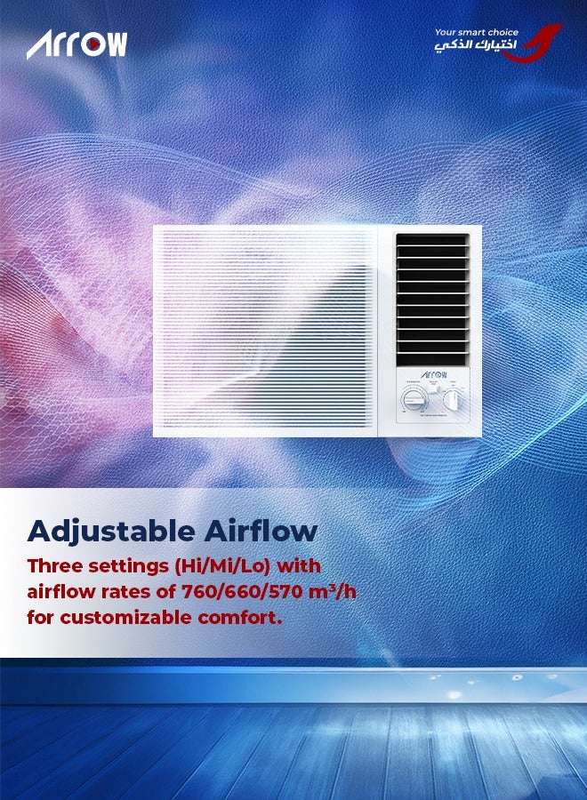 17,200 BTU Window Air Conditioner, Cooling Only, Mechanical Controls, White Color | Model Name: RO-18WHC