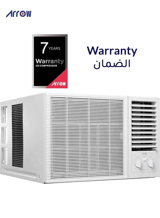 ارو مكيف هواء نافذة، تحكم ميكانيكي، نحاس 100%، زعانف ذهبية، حماية للشبكة الخلفية، لون أبيض مع ضمان 7 سنوات على الضاغط | اسم الموديل: RO-18WHC - Image 2