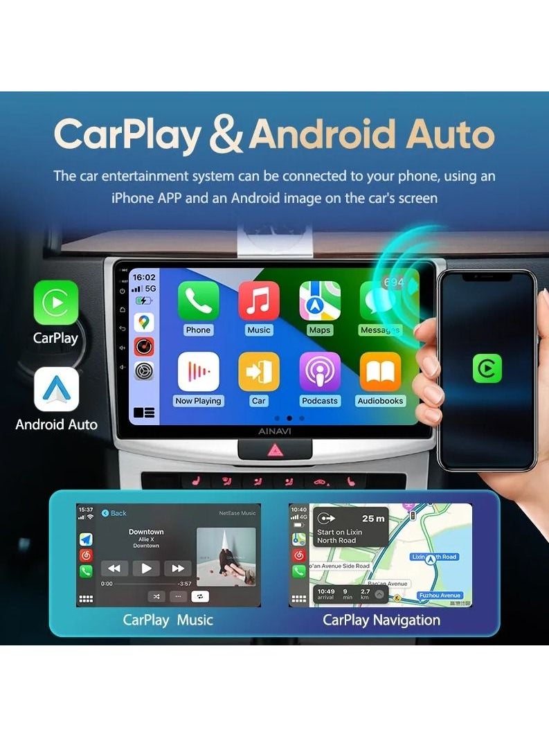 Android Screen For Rav4 2005 To 2013 4GB RAM Support Apple Carplay Android Auto Wireless QLED Touch Screen AHD Camera Included SIM Card Support Bluetooth Offline Navigation GPS