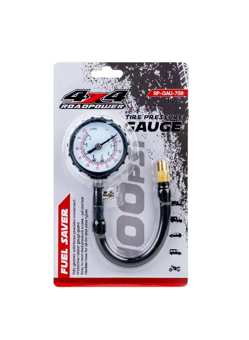 RoadPower Tire Pressure Gauge 100 psi Accurate Heavy Duty Tire Gauge Cars Trucks SUV Motorcycles - Image 1
