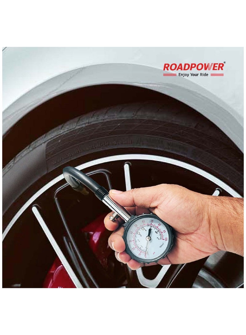 RoadPower Tire Pressure Gauge 100 psi Accurate Heavy Duty Tire Gauge Cars Trucks SUV Motorcycles - Image 2