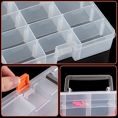 Udefineit Large 48 Grids Clear Plastic Organizer Box with Dividers, Adjustable Compartment Plastic Arts Crafts Storage Containers for Hobby Small Parts, Jewelry Bead Tackle Organizer Storage Box Case - Image 4