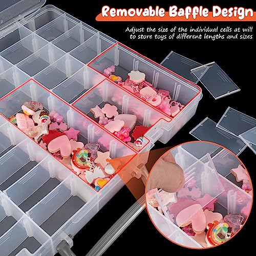 Udefineit Large 48 Grids Clear Plastic Organizer Box with Dividers, Adjustable Compartment Plastic Arts Crafts Storage Containers for Hobby Small Parts, Jewelry Bead Tackle Organizer Storage Box Case - Image 2