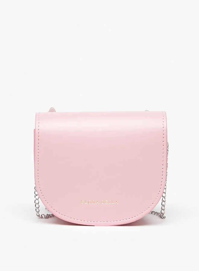 Flora Bella By Shoexpress Applique Detail Crossbody Bag with Chain Strap and Magnetc Closure