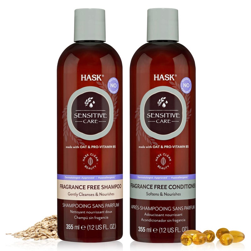 HASK SENSITIVE CARE Shampoo  Conditioner Set  Fragrance  Paraben Free Vegan Color Safe Gluten  Sulfate Free CrueltyFree