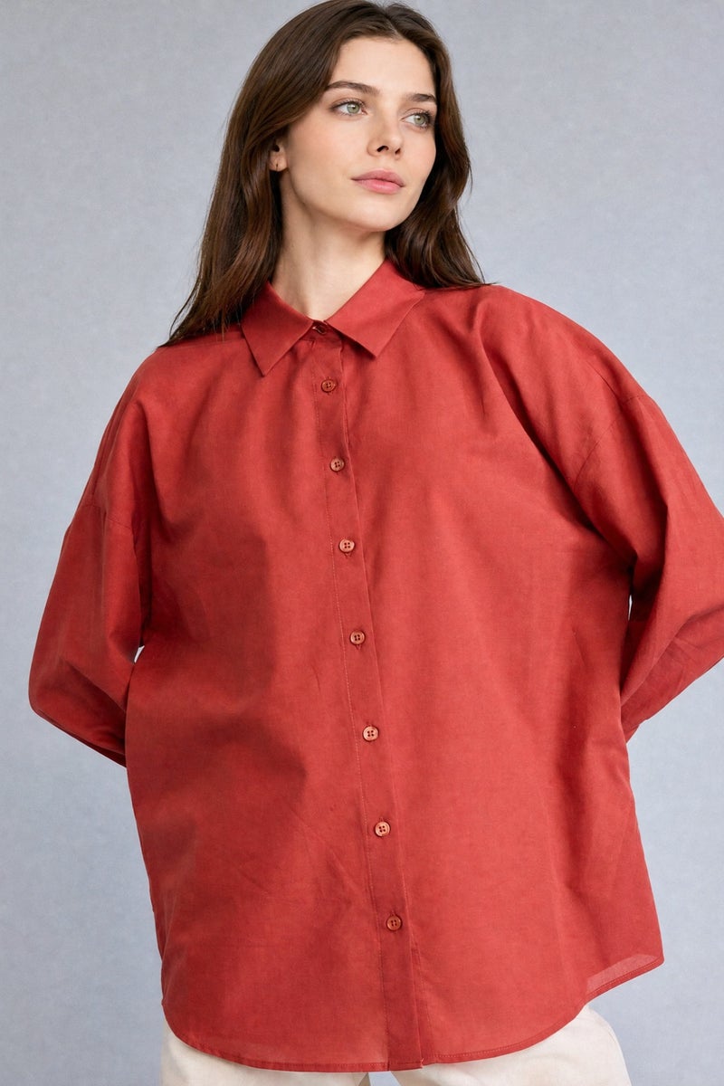 DeFacto Orange Woman Regular Fit Voile Dark Orange Tunic Casual - Image 1