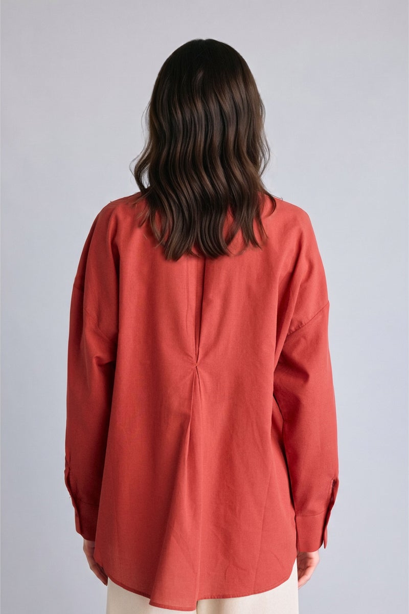DeFacto Orange Woman Regular Fit Voile Dark Orange Tunic Casual - Image 5