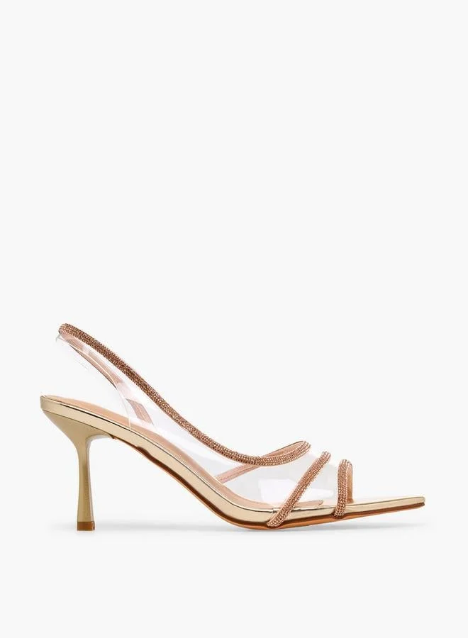 Flora Bella By Shoexpress Women Rhinestone Embellished Slingback Shoes