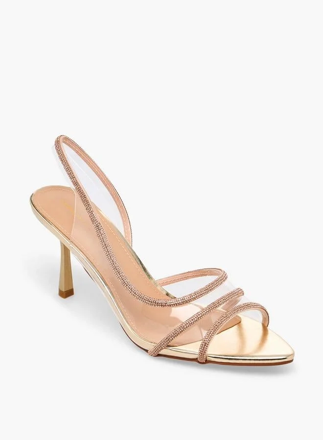 Flora Bella By Shoexpress Women Rhinestone Embellished Slingback Shoes