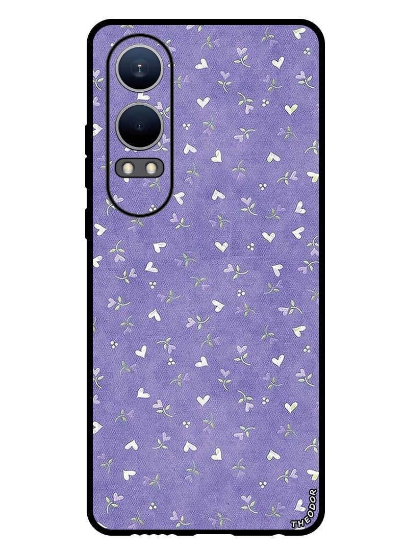 Theodor Protective Case Anti Scratch Shock Proof Bumper Cover For OnePlus Nord CE4 Lite Hearts Purple Background - Image 1