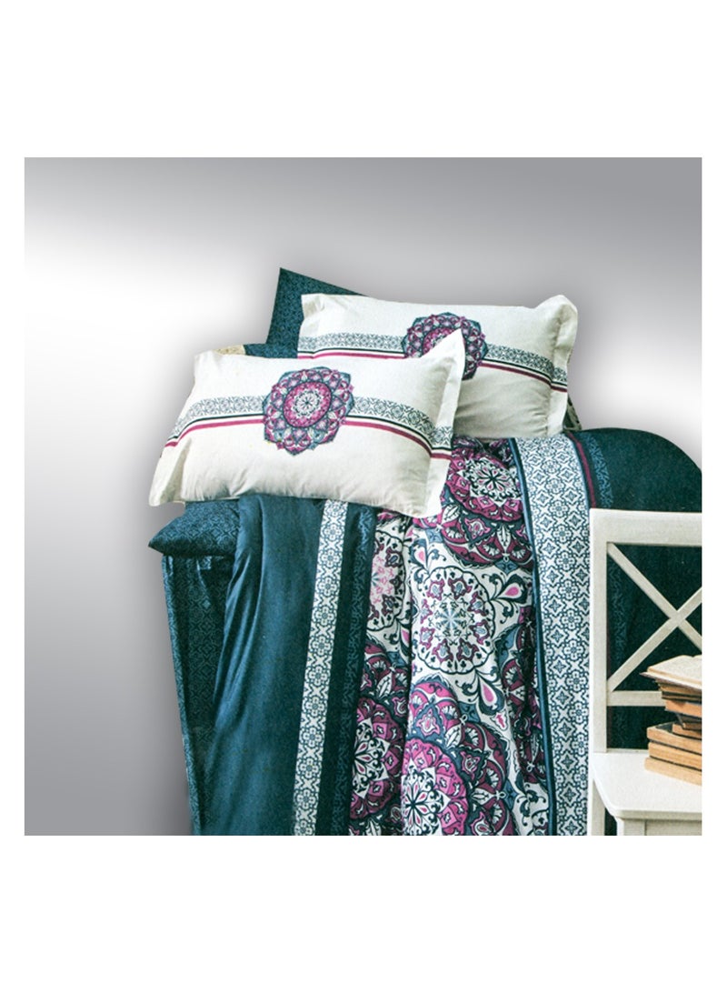 فاميلي بيد ملاية فلات مشجر قطن 3 قطع مقاس 180×250 سم موديل 158من فاميلي بد - Image 2