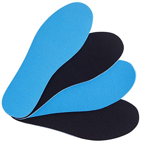 Amitataha 2 Pairs Breathable Insoles, Super-Soft, Sweat-Absorbent, Double-Colored and Double-Layered Shoe Inserts of Foam That Fit in Any Shoes (Blue/Black, 12.5-14.5 Women/9.5-13.5 Men) - Image 2