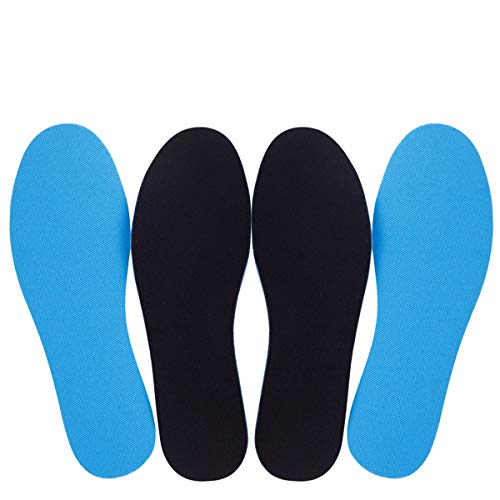 Amitataha 2 Pairs Breathable Insoles, Super-Soft, Sweat-Absorbent, Double-Colored and Double-Layered Shoe Inserts of Foam That Fit in Any Shoes (Blue/Black, 12.5-14.5 Women/9.5-13.5 Men) - Image 3
