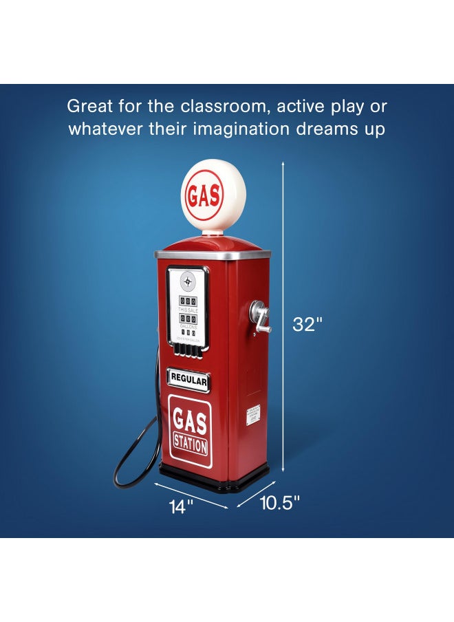 Constructive Playthings Constructive Playthings Gas Station Toy Gas Pump Replica with Nozzle and Hose, Retro Steel, Fun Sound Effects, Pretend Play, Early Learning, Outdoor Toddler Toys for 3 Years Plus, 10 lbs., 1 ct.  - Image 5