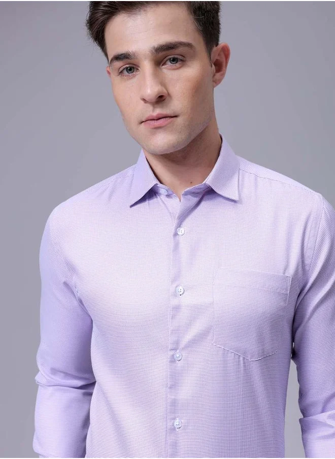 The Indian Garage Co Men Slim Fit Solid Full Sleeves Cutaway Collar Formal Shirt