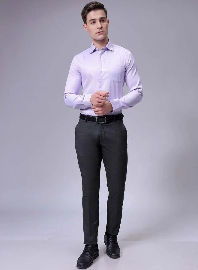 شركة المرآب الهندية Men Slim Fit Solid Full Sleeves Cutaway Collar Formal Shirt