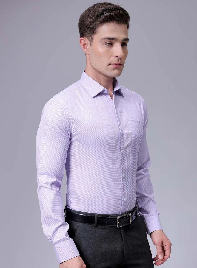 شركة المرآب الهندية Men Slim Fit Solid Full Sleeves Cutaway Collar Formal Shirt