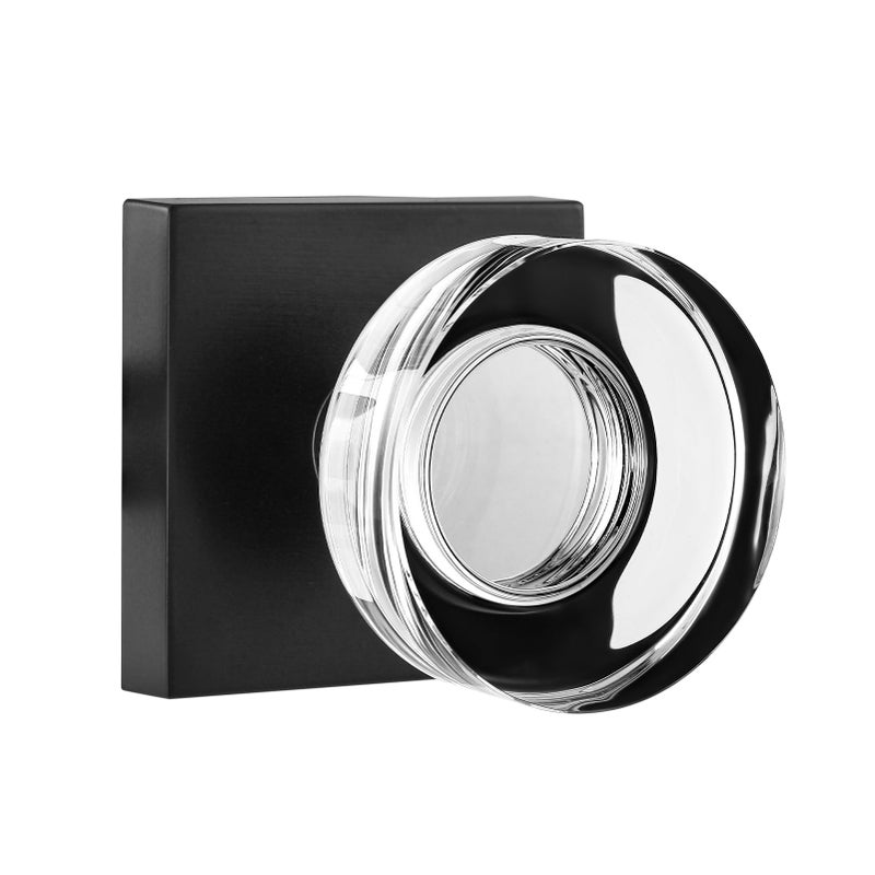 naubea 2 Pack Matte Black Dummy Door Knob Crystal Glass Dummy Door Knobs Interior for Hall Doors and Closet Door - Image 2