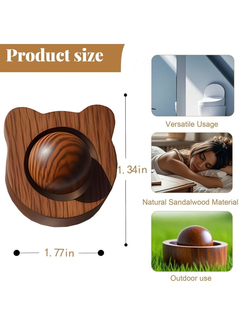 SYOSI Essential Oil Diffuser, Wooden Aroma Humidifier with Sandalwood Scent, Cute Kitten and Bear Design, Portable Air Freshener for Home Car Office Yoga Spa Relaxation, Natural Wood Finish - Image 5