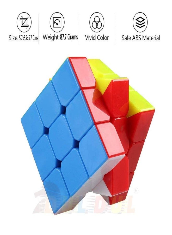 DUL DUL Combo Cube Pack of 2 / 3X3X3 Speed Magic Puzzle Cube Stickerless Smooth Cube (3x3x3) Pack of 2 Cubes - Image 2