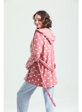 Magic Form 37680 Women's Fleece Pajama Set with Robe-Dried Rose  - Image 5
