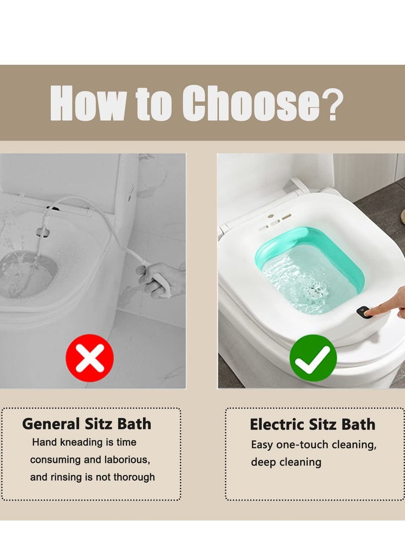 XiuWoo - Electric Sitz Bath Foldable Postpartum Care Basin, Sitz Bath Tub for Soothes and Cleanse Hemorrhoids and Perineum Treatment, Suitable for Women, Maternity, Pregnant Women, Elderly (Bubble) - Image 1