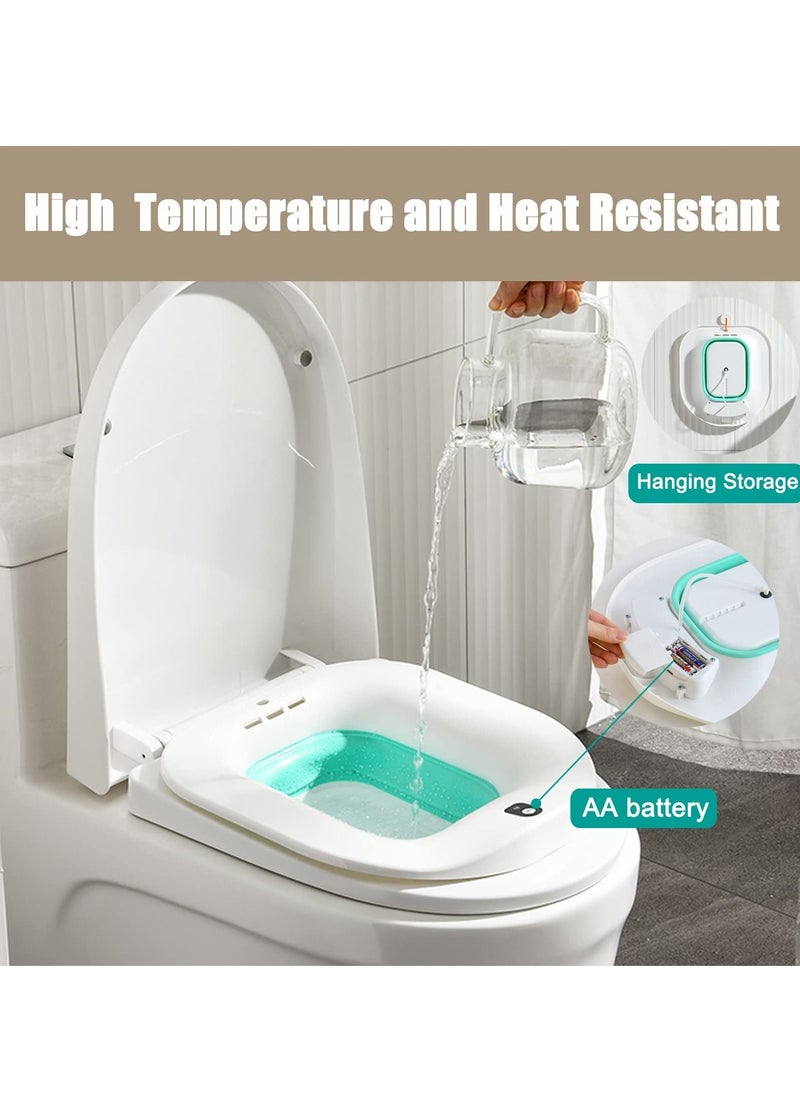 XiuWoo - Electric Sitz Bath Foldable Postpartum Care Basin, Sitz Bath Tub for Soothes and Cleanse Hemorrhoids and Perineum Treatment, Suitable for Women, Maternity, Pregnant Women, Elderly (Bubble) - Image 1