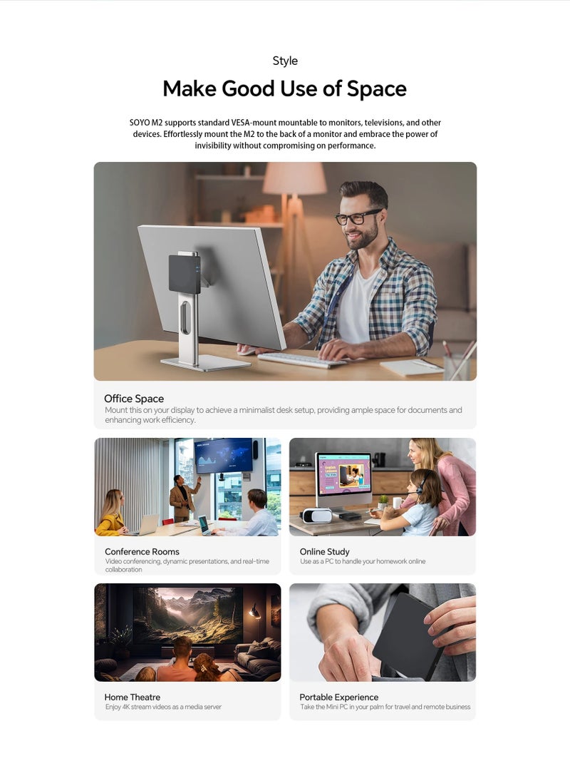 Generic M2 Mini PC, 6GB RAM, 64GB EMMC, Intel N3350, Windows 10, Compact and Ideal for Home, Business and Gaming - Image 5