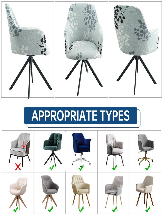 Iauddy Swivel Armchair Accent Dining Chair Cover for Office, Stretch Mid-Back Office Desk Chair Sliopcover Leisure Arm Chair Protector with arms for Living Room - Image 4