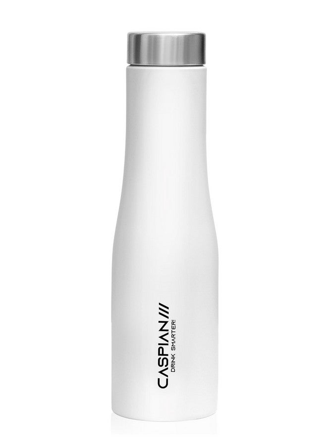 CASPIAN /// Aqua Stainless Steel Water Bottle (White, 1 Litre)| Leak Proof Thunder for Fridge Home Office Travel School Kids Boys Girls Adults Sports Gym Yoga - Image 1
