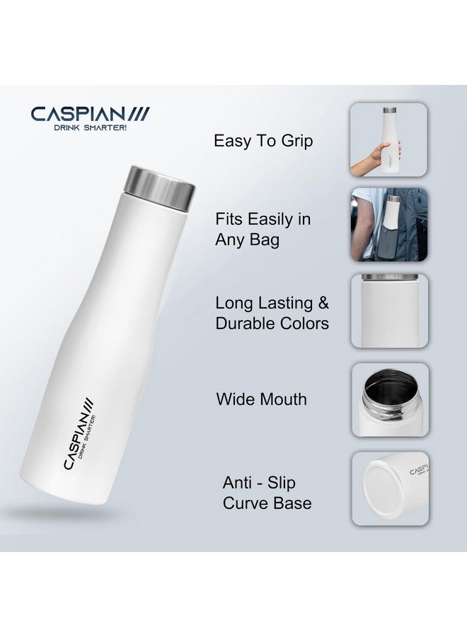 CASPIAN /// Aqua Stainless Steel Water Bottle (White, 1 Litre)| Leak Proof Thunder for Fridge Home Office Travel School Kids Boys Girls Adults Sports Gym Yoga - Image 3